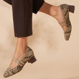 Vivaia Melody Pro Mary Jane Heels Arch Support Knit Comfort Snake Print 10
